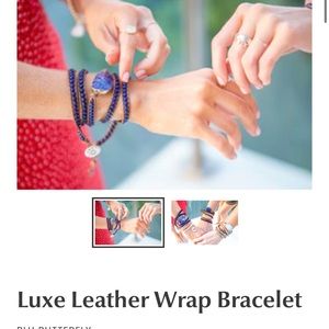 Leather wrap and lapis stone wrap bracelet 🦋